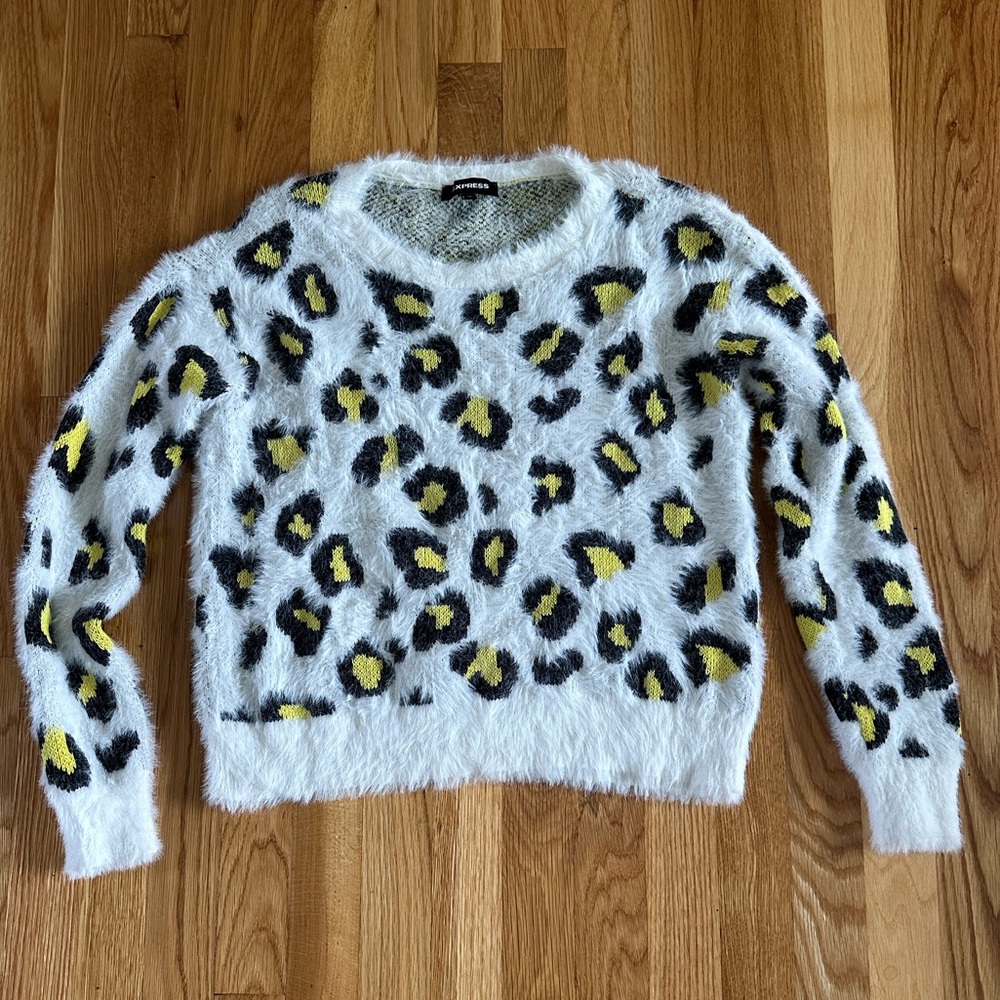 Fuzzy Leopard Sweater